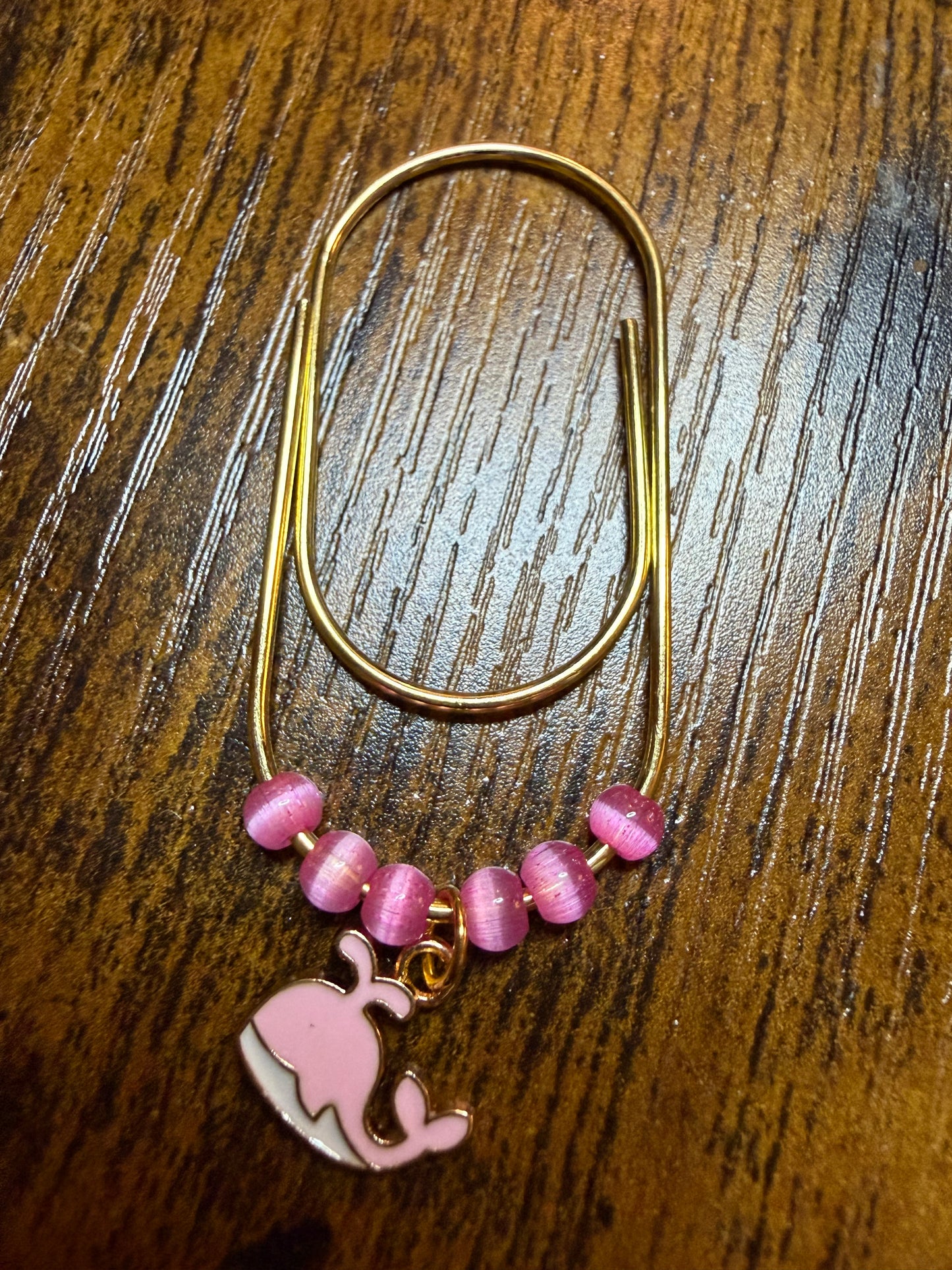 Pink whale paperclip