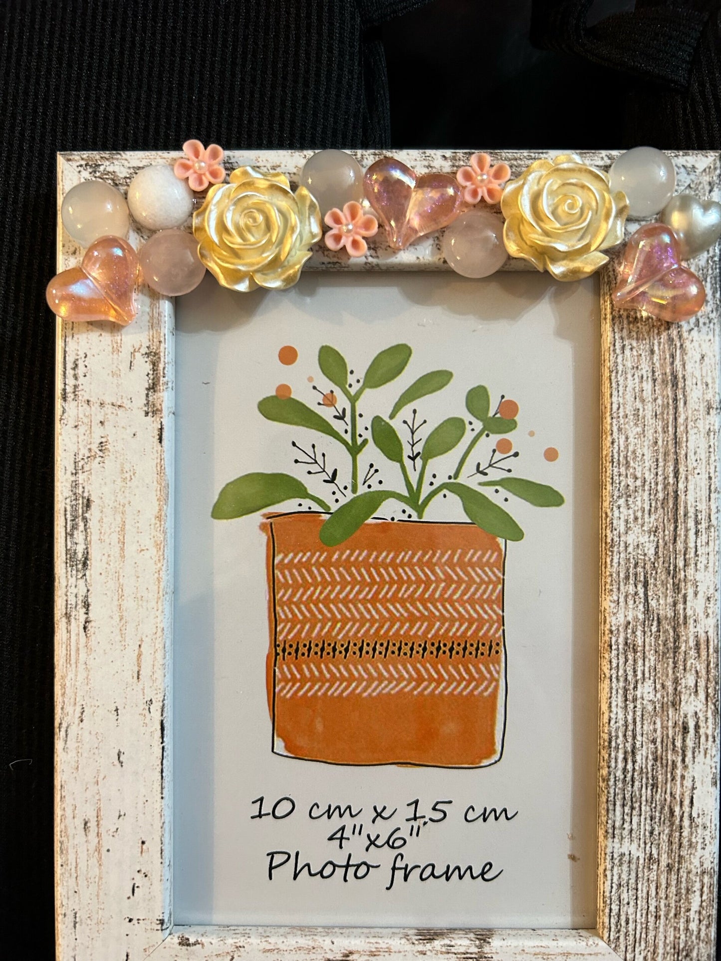 Pink and white rose frame