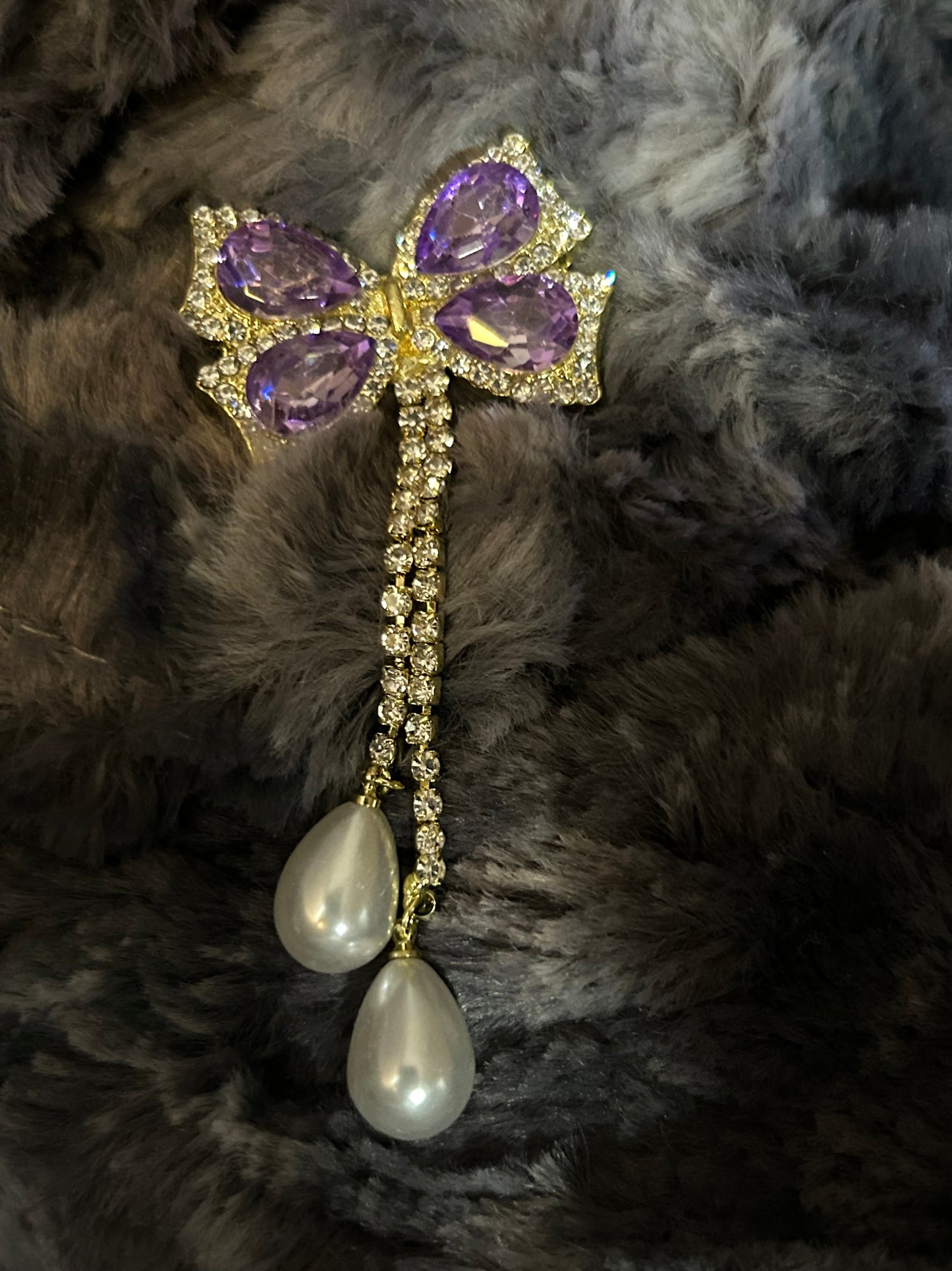 Purple Butterfly Flat Back Dangles