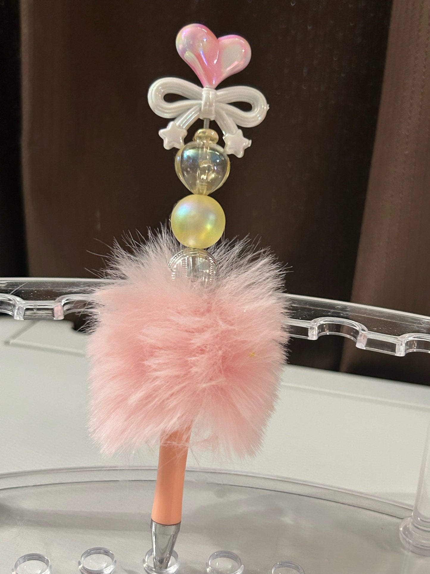 Fluffy Peaches and cream Pen