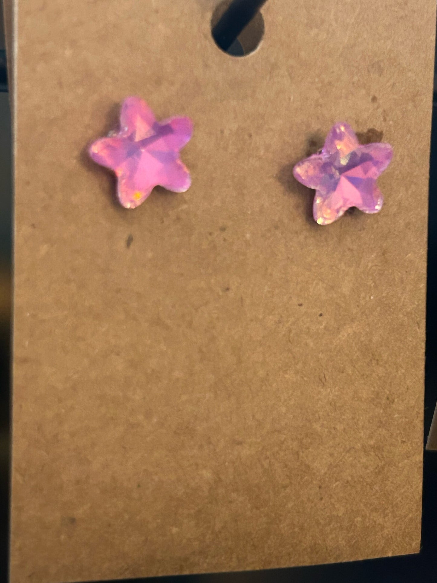 Pink star studs