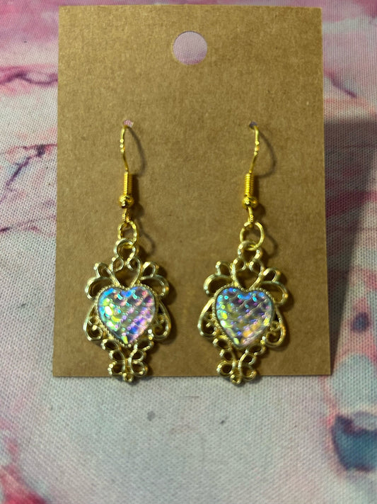 Mermaid scale gold earrings