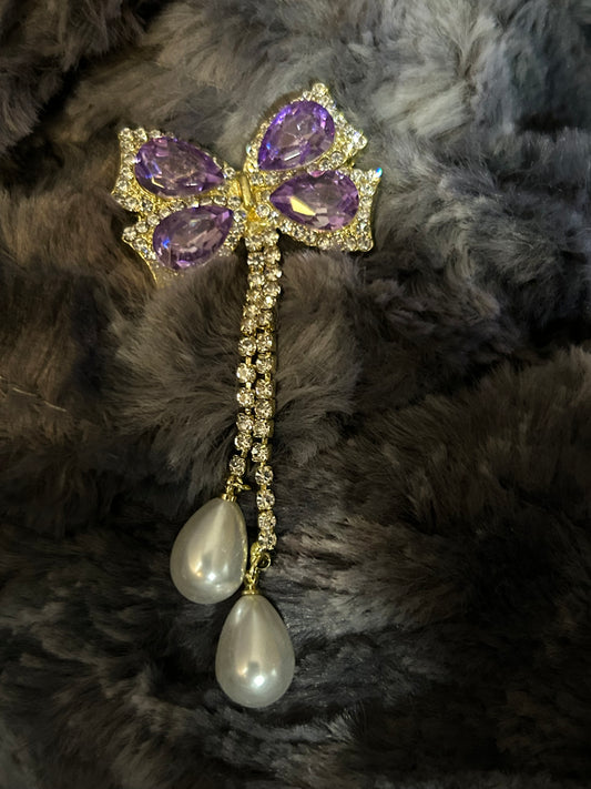 Purple   Butterfly Flat Back Dangles