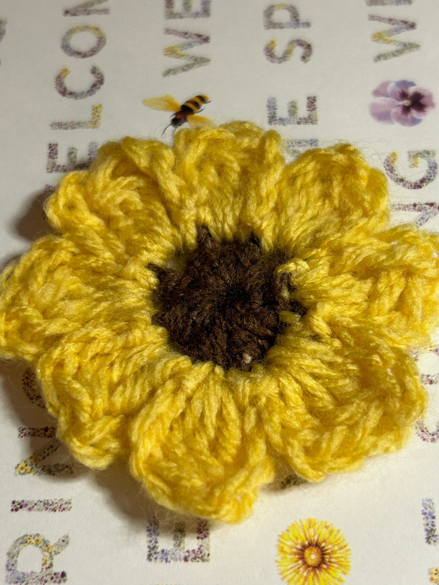 Crochet flower appliqué