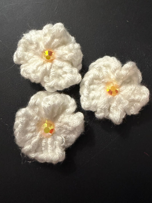 White flowers with yellow center