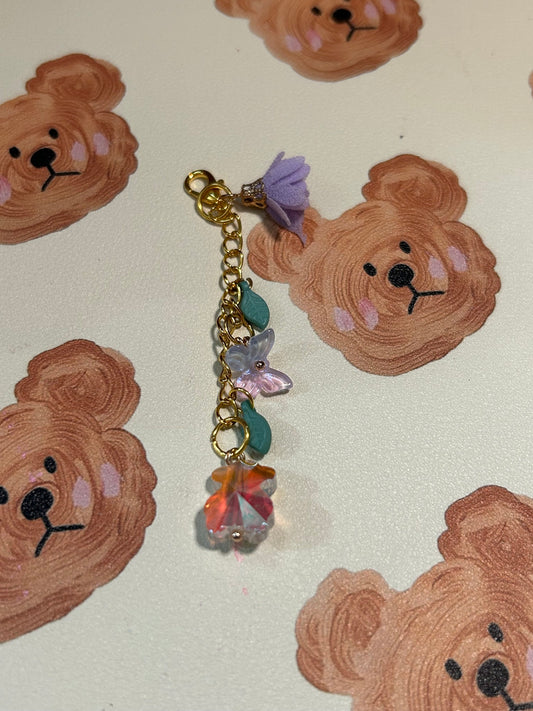 Purple Flower  Spine Dangle