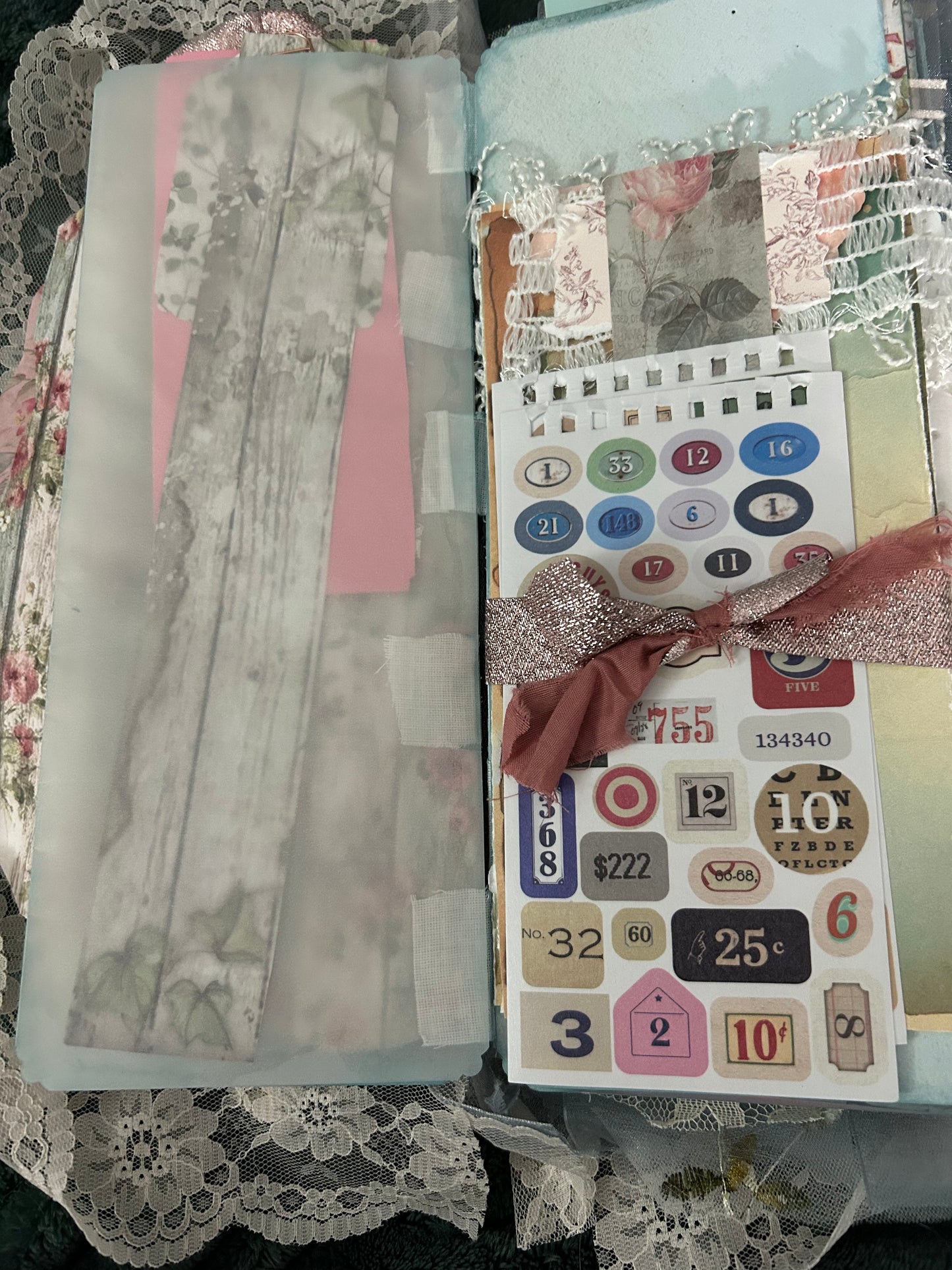 Shabby Chic  Blue and Pink Journal