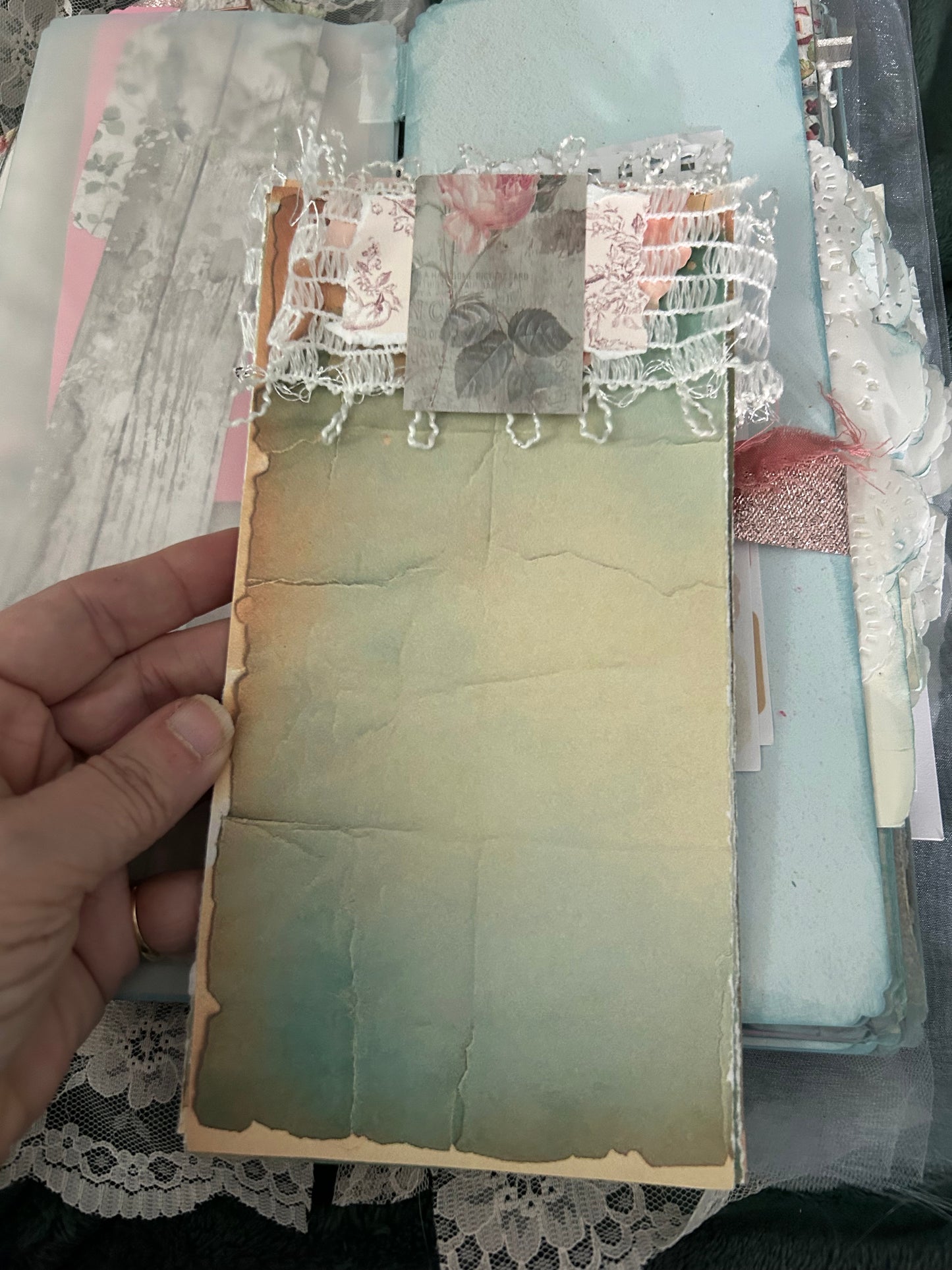 Shabby Chic  Blue and Pink Journal