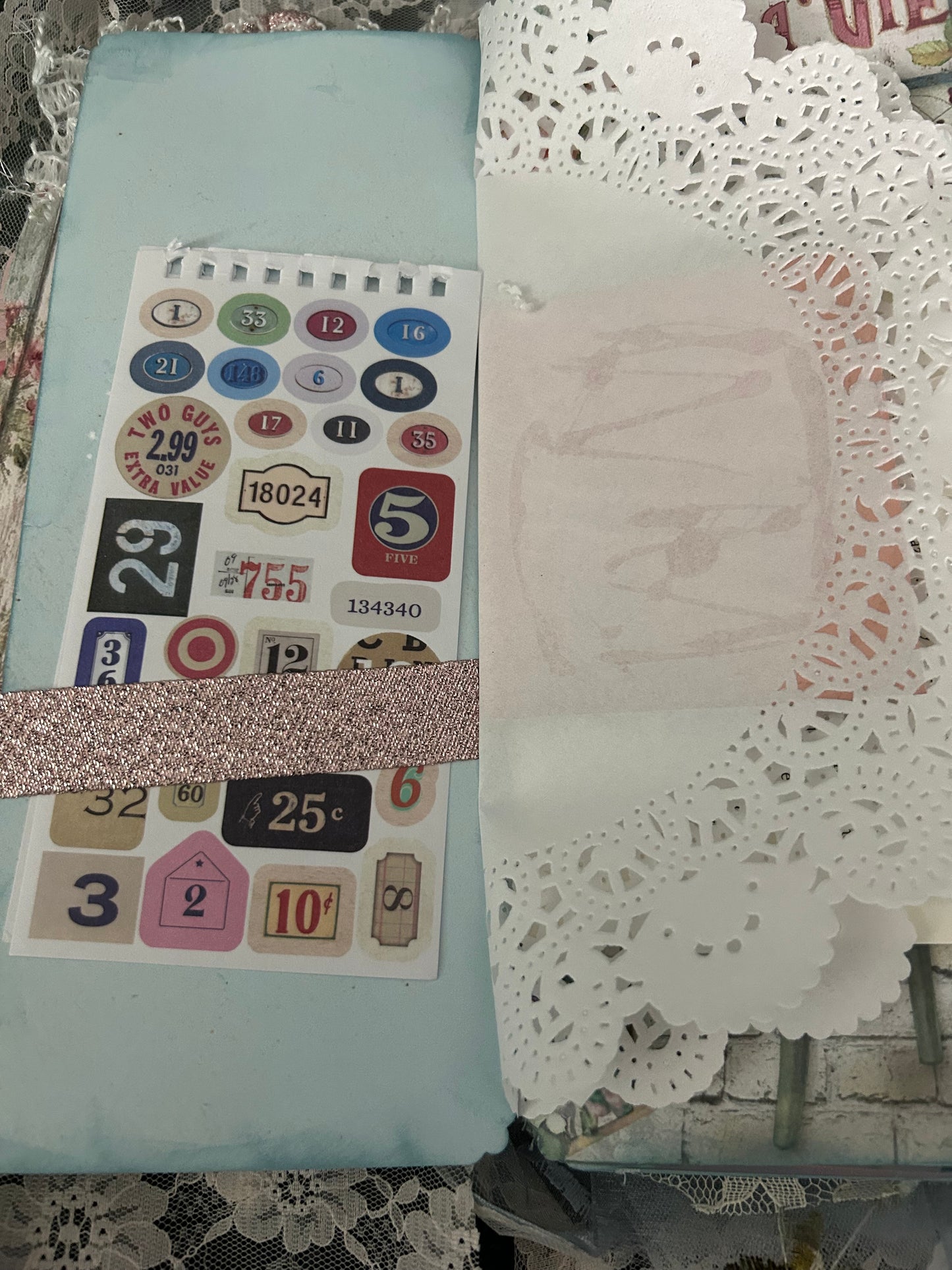 Shabby Chic  Blue and Pink Journal
