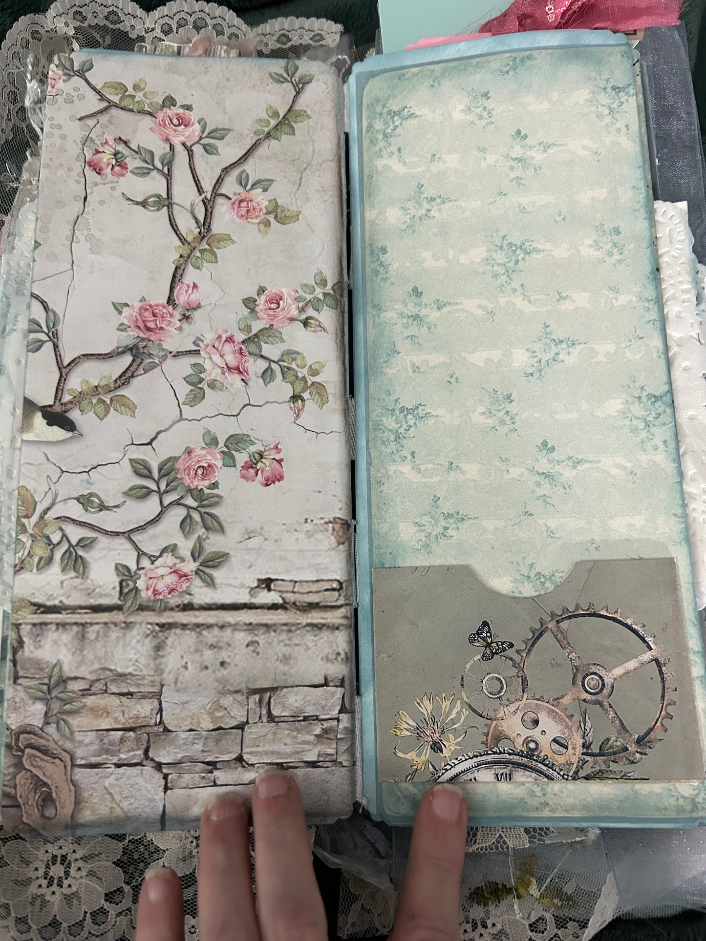 Shabby Chic  Blue and Pink Journal
