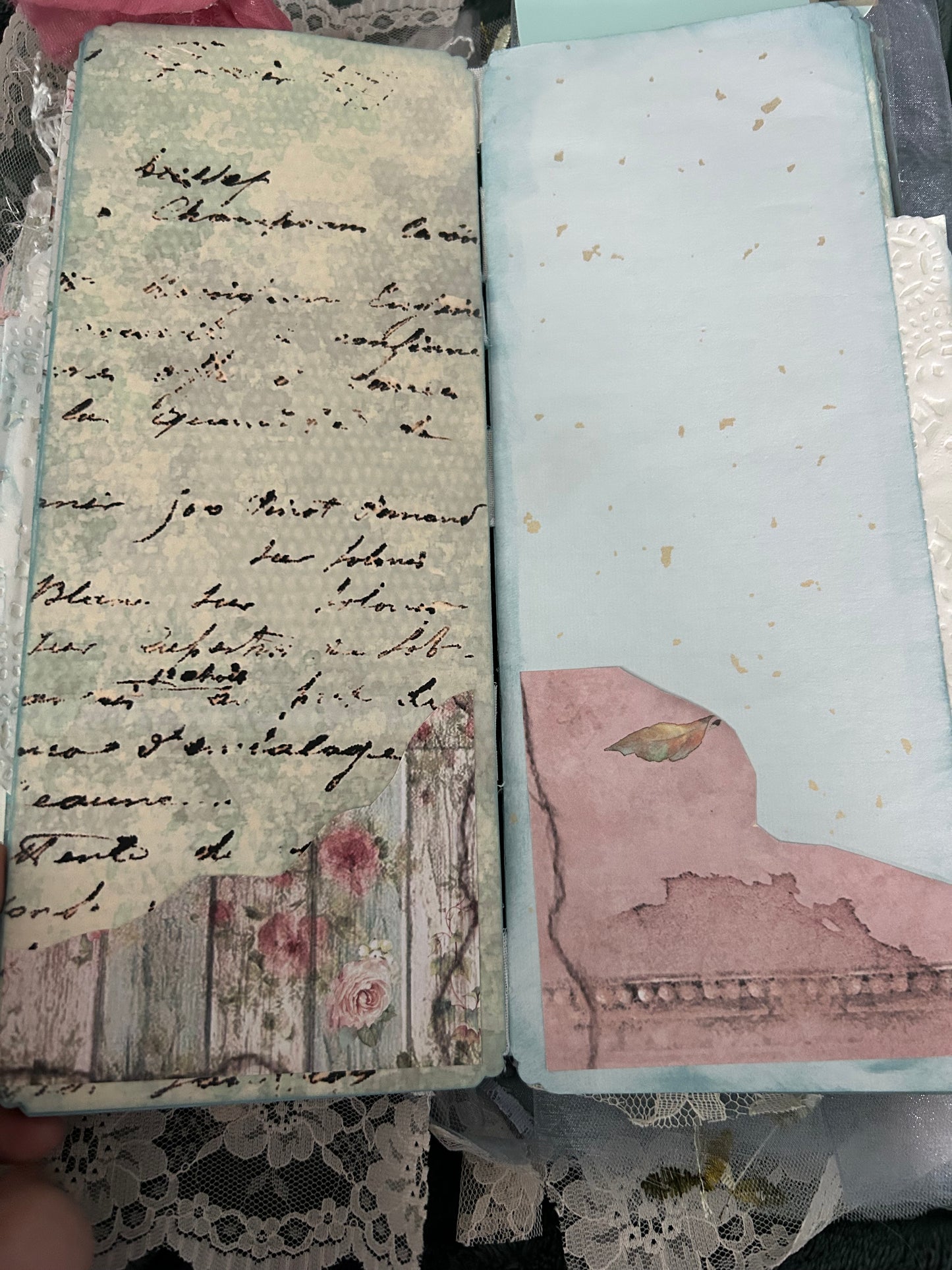 Shabby Chic  Blue and Pink Journal