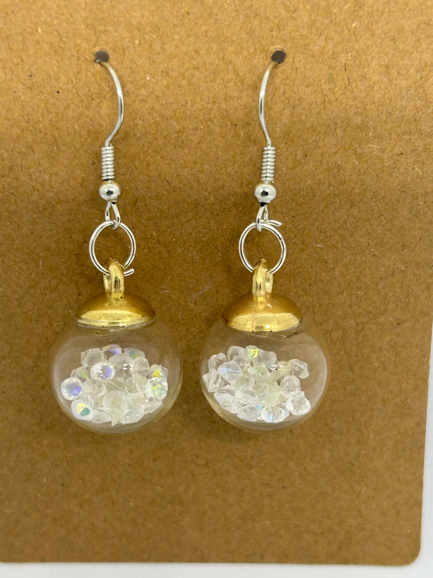 Glass globe with clear crystal