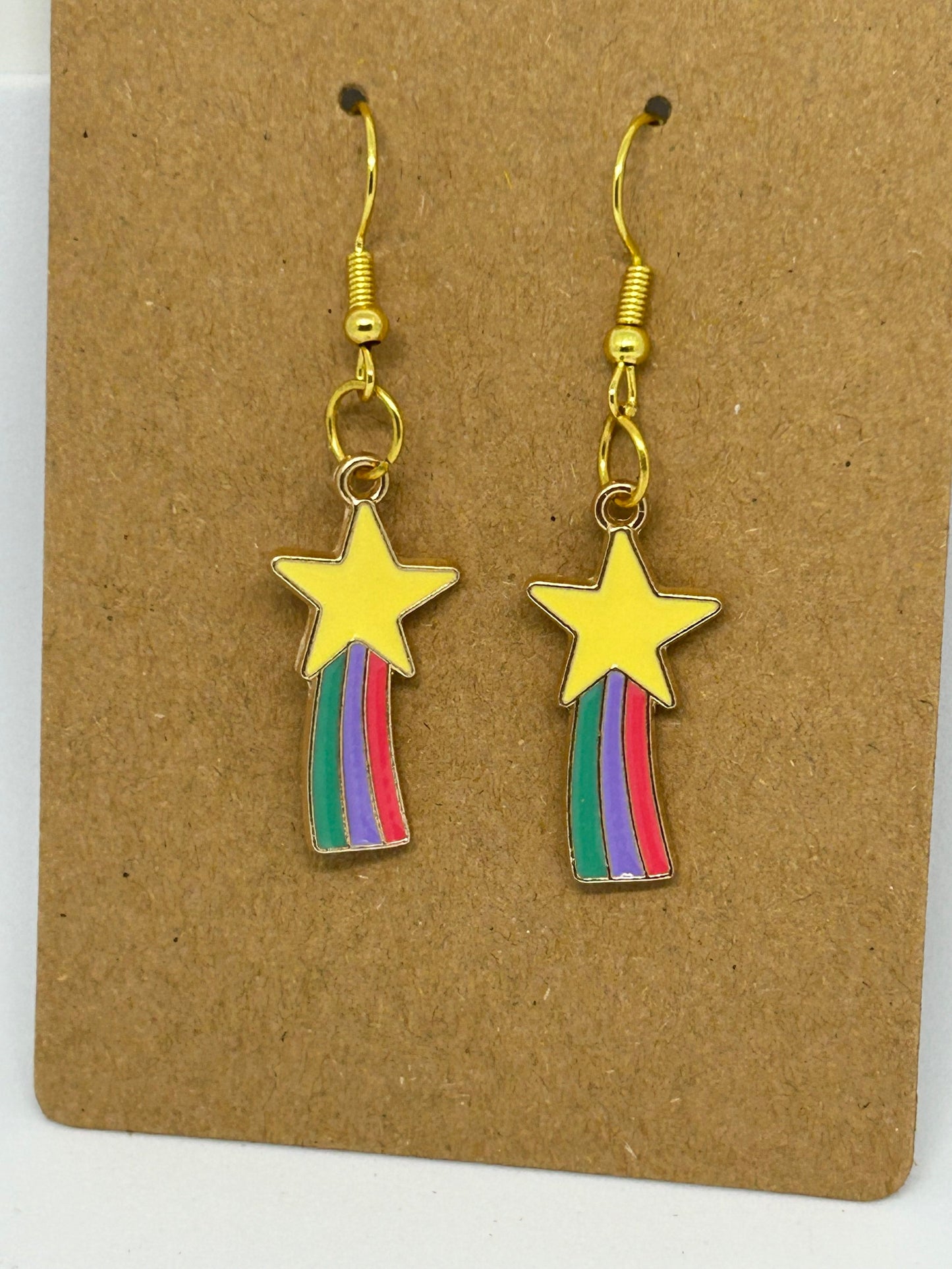 Stardust rainbow cascade earrings