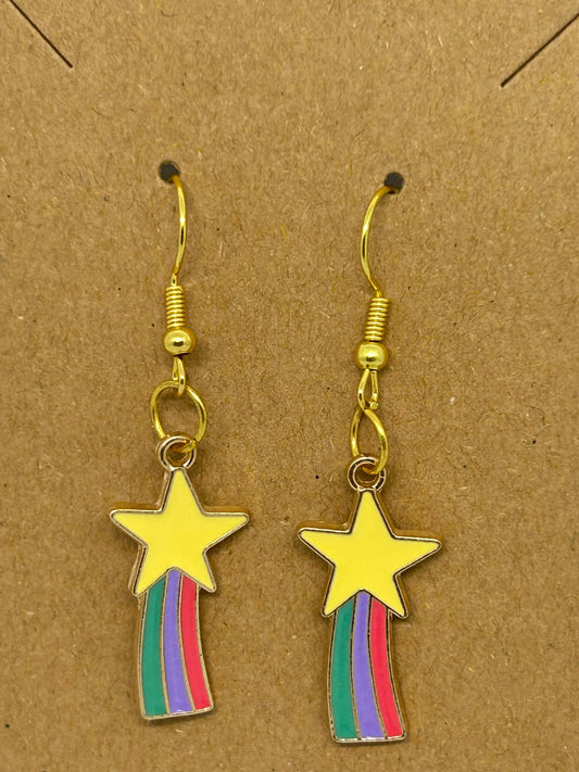 Stardust rainbow cascade earrings