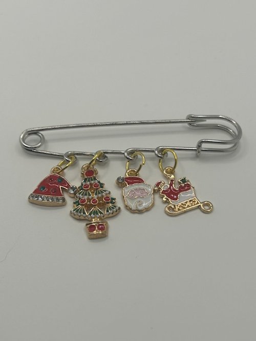 Christmas coat and scarf pin