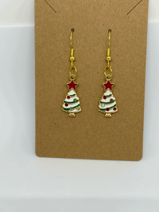 Mini Christmas tree earrings