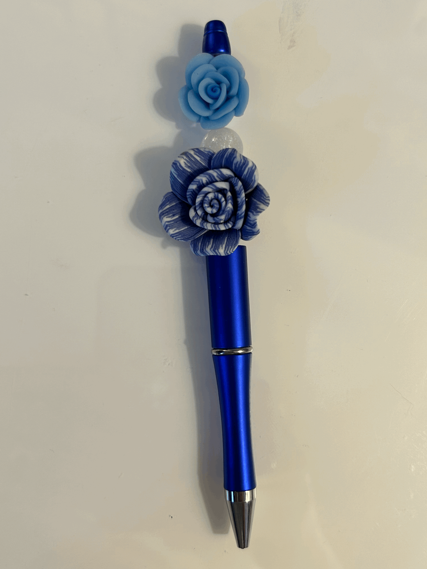 Blue flower ball point pen